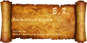 Berkovics Kinga névjegykártya
